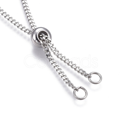 Non-Tarnish Adjustable 201 Stainless Steel Slider Necklaces NJEW-L156-001P-1