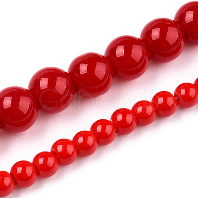 Opaque Solid Color Glass Beads Strands LS-GLAA-T032-P10mm-04-1