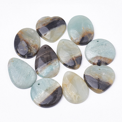 Natural Flower Amazonite Pendants G-S139-07-1