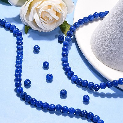 Natural Mashan Jade Round Beads Strands G-D263-6mm-XS08-1