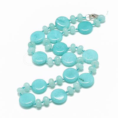 Natural White Jade Beaded Necklaces NJEW-S393-12-1