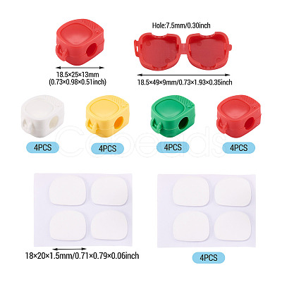 16Pcs 4 Colors PP Plastic Cable Organizers Clips Holder AJEW-TA0003-67-1