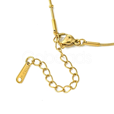 Ion Plating(IP) Initial Letter 304 Stainless Steel Pendant Necklace NJEW-R265-05G-V-1
