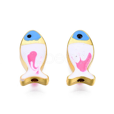 Rack Plating Alloy Enamel Beads PALLOY-N157-046C-1