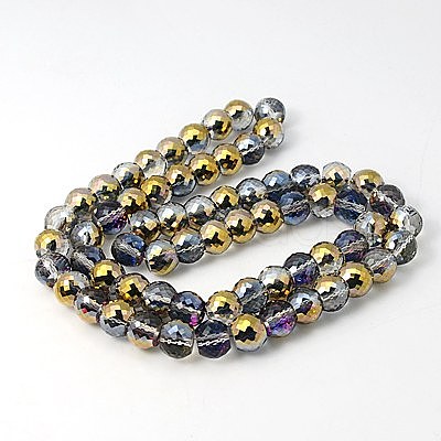 Electorplated Glass Beads EGLA-E003-13-1