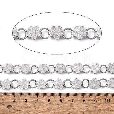 304 Stainless Steel Flower Link Chains CHS-B006-08P-01-1