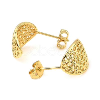Brass Stud Earrings EJEW-K254-03G-1