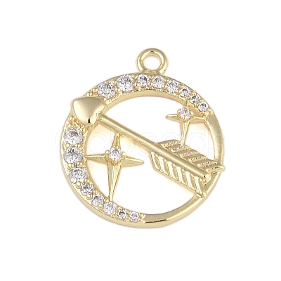 Brass Micro Pave Clear Cubic Zirconia Pendants FIND-B077-02G-04-1