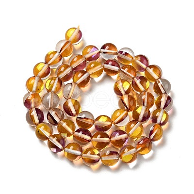 Electroplated Synthetic Moonstone Beads Strands G-F143-A02-M-1
