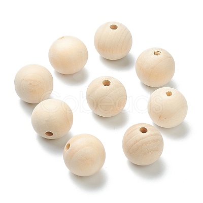 Natural Unfinished Wood Beads WOOD-XCP0001-19I-1