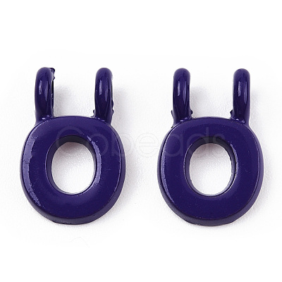 Rack Plating Spray Painted Alloy 2-Loop Link Pendants PALLOY-N176-01O-1