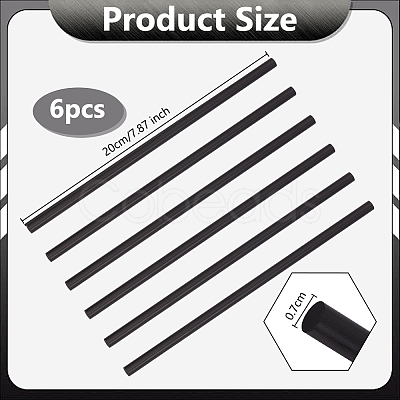 6Pcs Carbon Fiber Bars AJEW-OC0015-02-1
