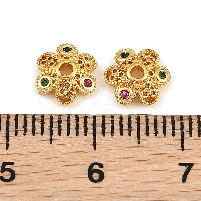 Brass Micro Pave Cubic Zirconia Bead Caps CU-CBA6A75-33G-1