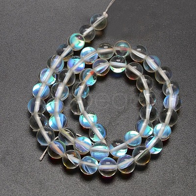 Synthetic Moonstone Beads Strands G-F143-8mm-03-1