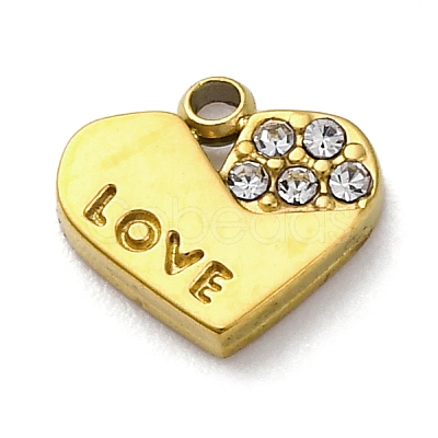 PVD Vacuum Plating 304 Stainless Steel Rhinestone Pendants STAS-S163-36G-1