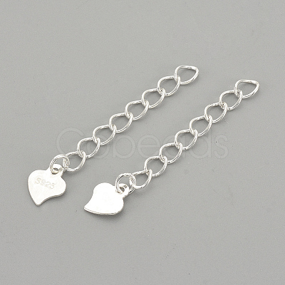925 Sterling Silver Twisted Extender Chains STER-S002-32-1