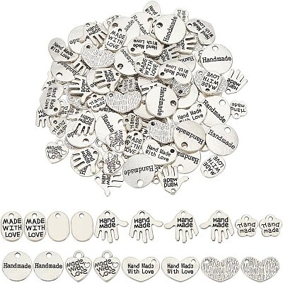 180Pcs 6 Styles Tibetan Style Alloy Pendants TIBEP-AR0001-14-1