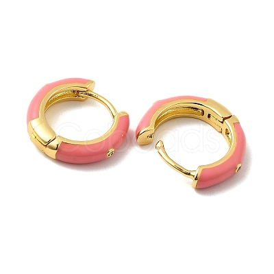 Brass Enamel Hoop Earrings EJEW-XCP0001-16-1