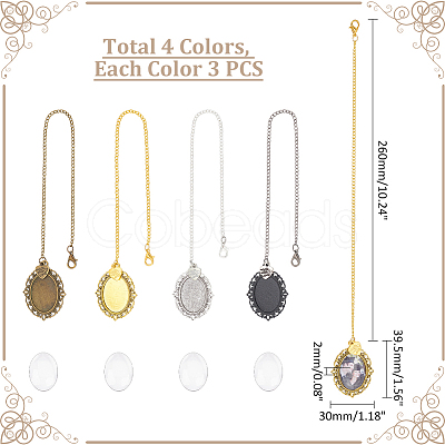 DIY Blank Oval Pendant Decorations Making Kits HJEW-AB00677-1