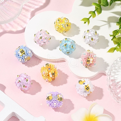 5Pcs 5 Colors Handmade Polymer Clay Beads CLAY-YW0002-69-1