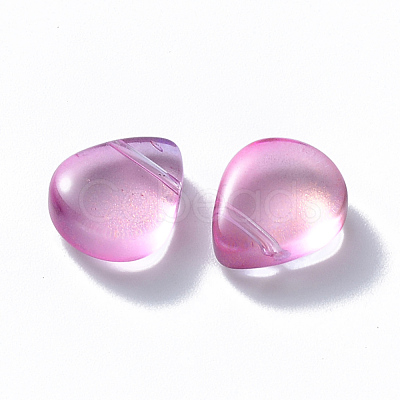 Transparent Spray Painted Glass Beads GLAA-T016-29G-1