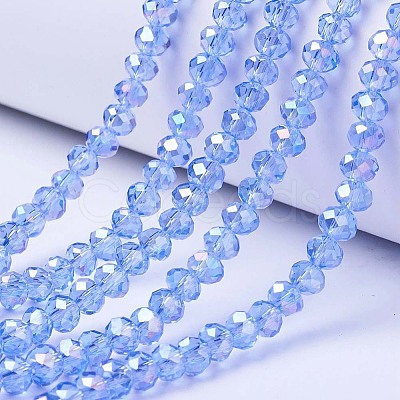 Electroplate Glass Beads Strands EGLA-A034-T1mm-B09-1