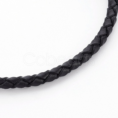 Braided Leather Cord Bracelet Making MAK-L018-04G-1