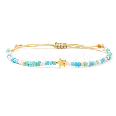 Glass Seed Beads Adjustable Bracelets KO8624-9-1