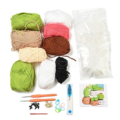 DIY Crochet Yarn Mushroom Doll Making Kits for Beginners DIY-XCP0003-34-1