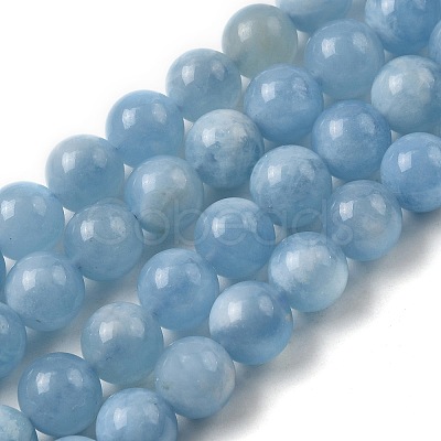 Natural Aquamarine Beads Strands G-D327-C03-8MMA-1