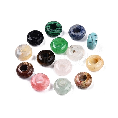 Natural & Synthetic Mixed Stone European Beads G-N344-25-1