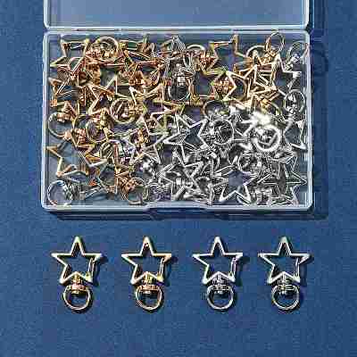 40Pcs 2 Colors Alloy Swivel Snap Hook Clasps FIND-FS0004-73C-1