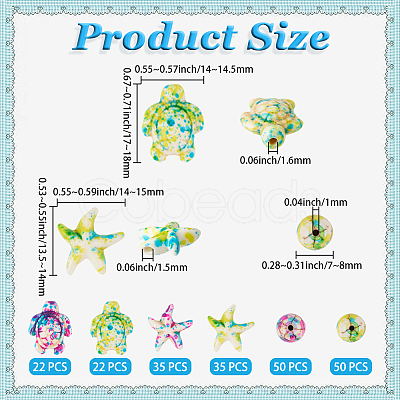 214Pcs 6 Styles Synthetic Turquoise Dyed Beads Strands G-SC0003-67-1