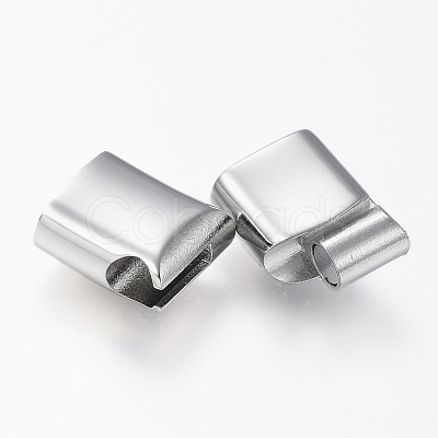 Tarnish Resistant 304 Stainless Steel Magnetic Clasps with Glue-in Ends STAS-G157-14P-12x7mm-1