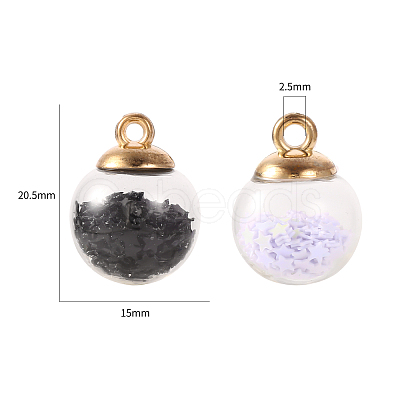 45Pcs 15 Colors Glass Ball Pendants GLAA-YW0001-17-1