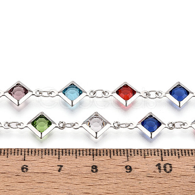 Handmade Brass Rhombus Link Chains CHC-N024-04P-1