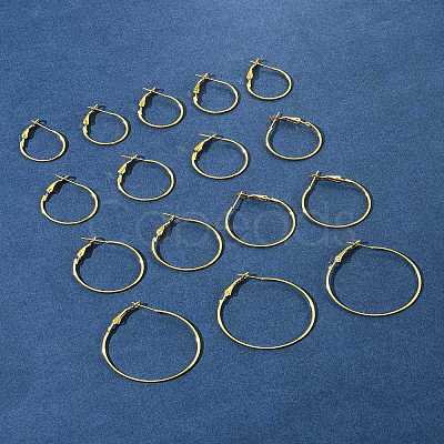 32Pcs 4 Styles Iron Huggie Hoop Earring Findings IFIN-FS0001-50-1
