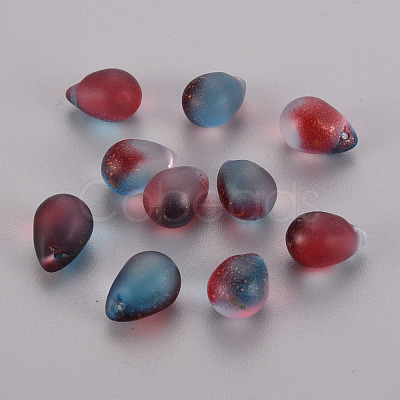 Two Tone Transparent Spray Painted Glass Charms GLAA-T016-37-F03-1