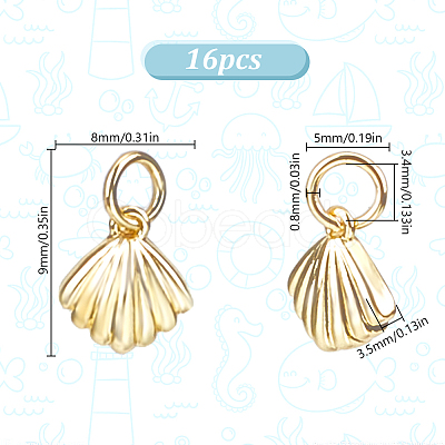 16Pcs Brass Charms ZIRC-HY0001-14-1