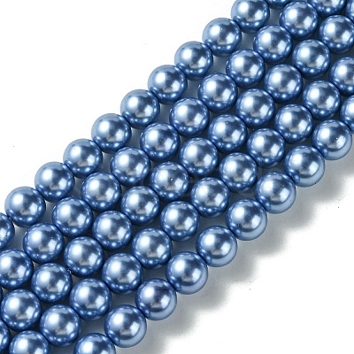 Eco-Friendly Glass Pearl Beads Strands HY-A008-12mm-RB015-1