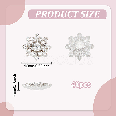 40Pcs Flower Rhinestone Cabochon FIND-FG0003-22-1
