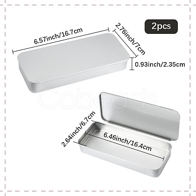 2Pcs Slide Top Tinplate Trinket Storage Boxes CON-SP0001-22A-03-1