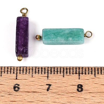 Natural Tiger Eye & Amethyst & Amazonite & Green Aventurine & Synthetic Regalite Cuboid Pendants STAS-N110-18G-1