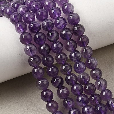 Natural Amethyst Beads Strands G-S333-6mm-020-1
