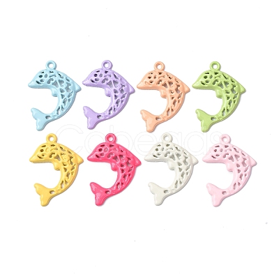 Spray Paint Alloy Pendants FIND-H060-01B-1