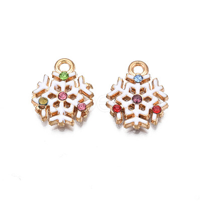 Christmas Rack Plating Alloy Enamel Pendants X-ENAM-N055-129-1