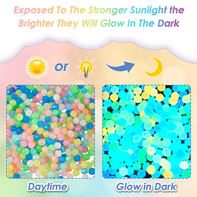 500Pcs Luminous PS Plastic Beads FIND-TA00009-13A-1
