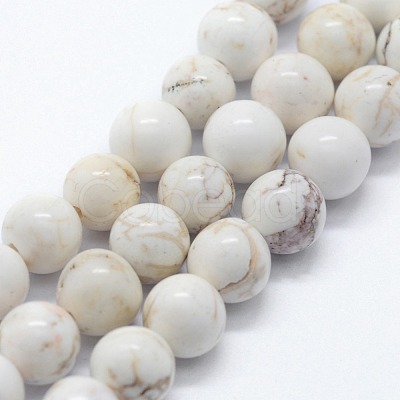 Natural Magnesite Beads Strands G-I199-27-4mm-1