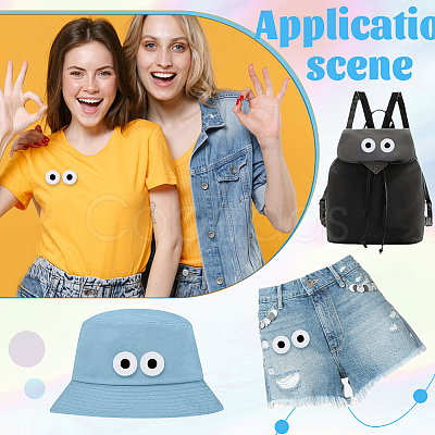 20Pcs Eyes Polyester Embroidery Iron on/Sew on Patches DIY-GA0010-06A-01-1