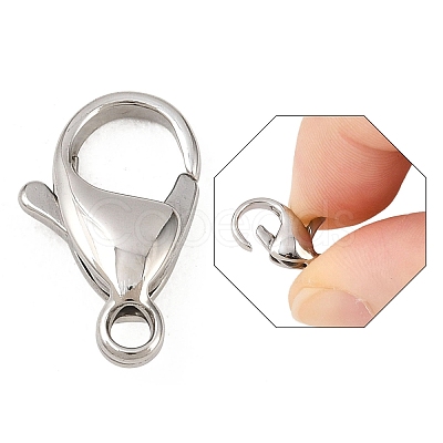 Tarnish Resistant 316 Surgical Stainless Steel Lobster Claw Clasps STAS-316-FL15A-1